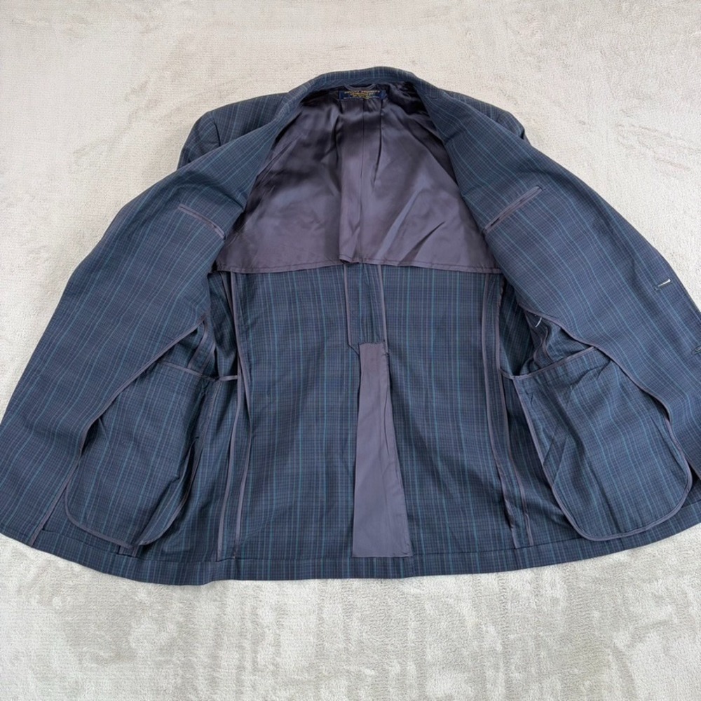 Vintage Brooks Brothers Blazer‎ Sport Coat in Blue Plaid Men 42R Made in USA - Picture 6 of 11